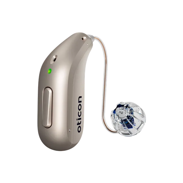 Oticon Intent miniRITE en acabado Chroma Beige — imagen oficial de producto de Oticon