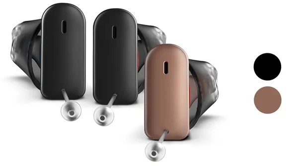 Signia Silk Charge&Go IX en colores Mocha y Negro — imagen oficial de producto de Signia